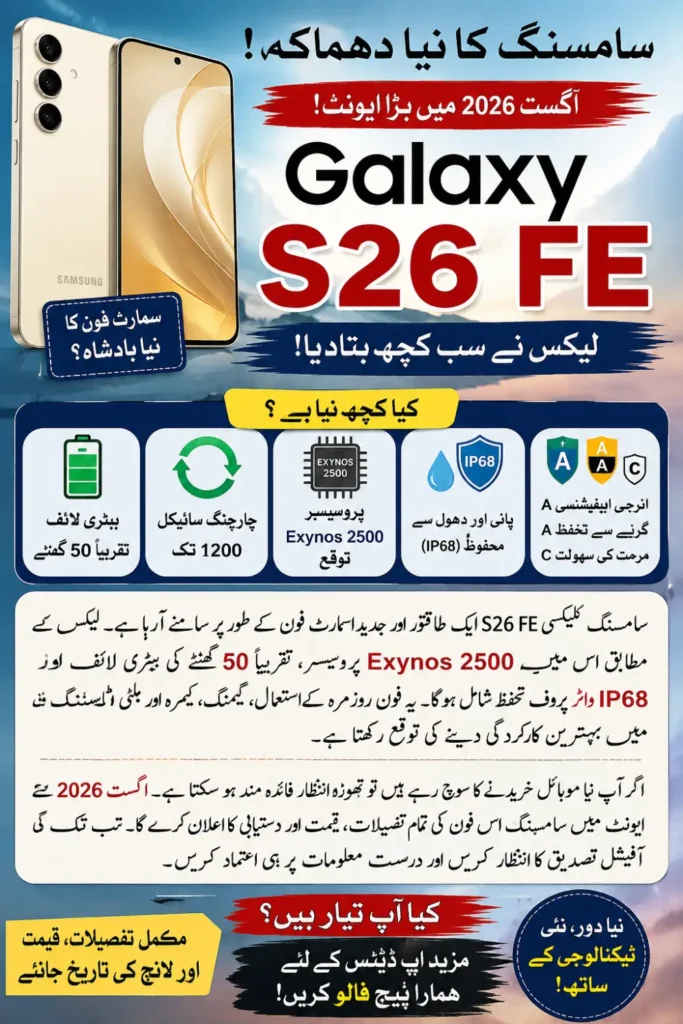 Galaxy S26 FE Launch Date, Leaked Specs and Exynos 2500 Details