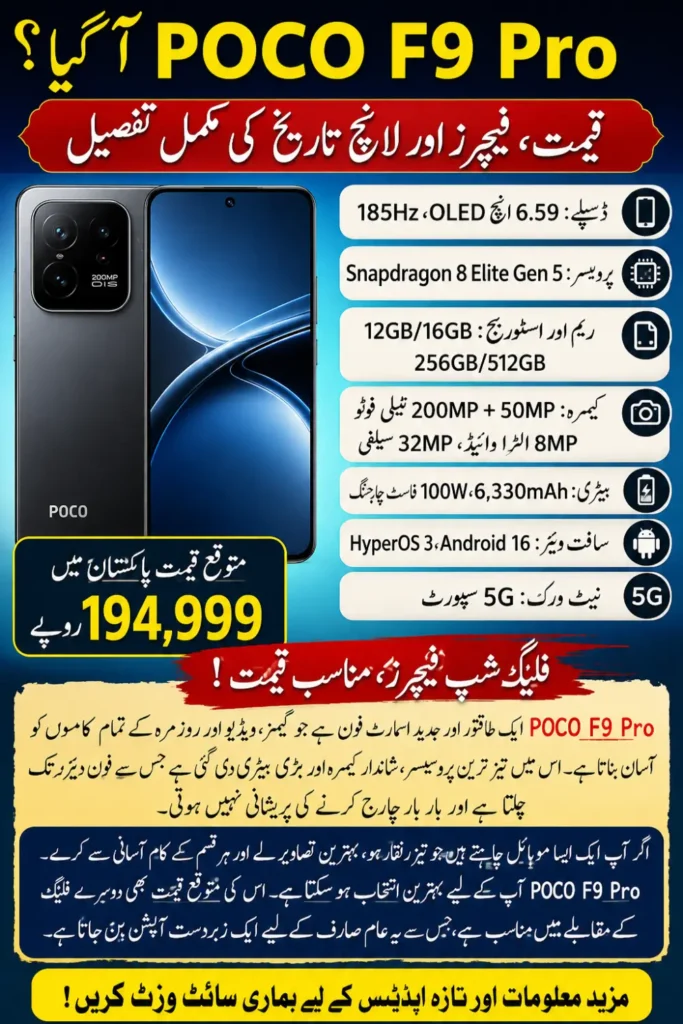 POCO F9 Pro Price in Pakistan, Specs, Launch Date and Latest Updates