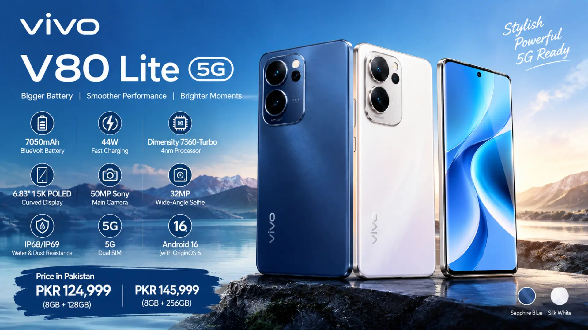 vivo V80 Lite 5G Price in Pakistan, Specs, Features and 7050mAh Battery