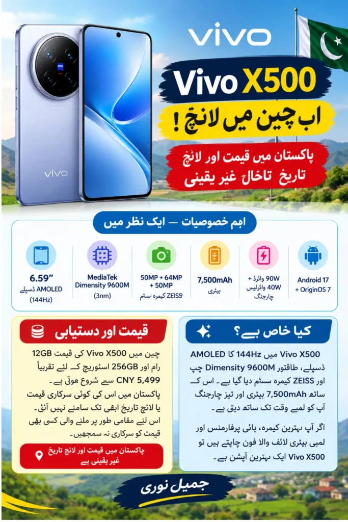 Vivo X500 Price in Pakistan, Specs and Features