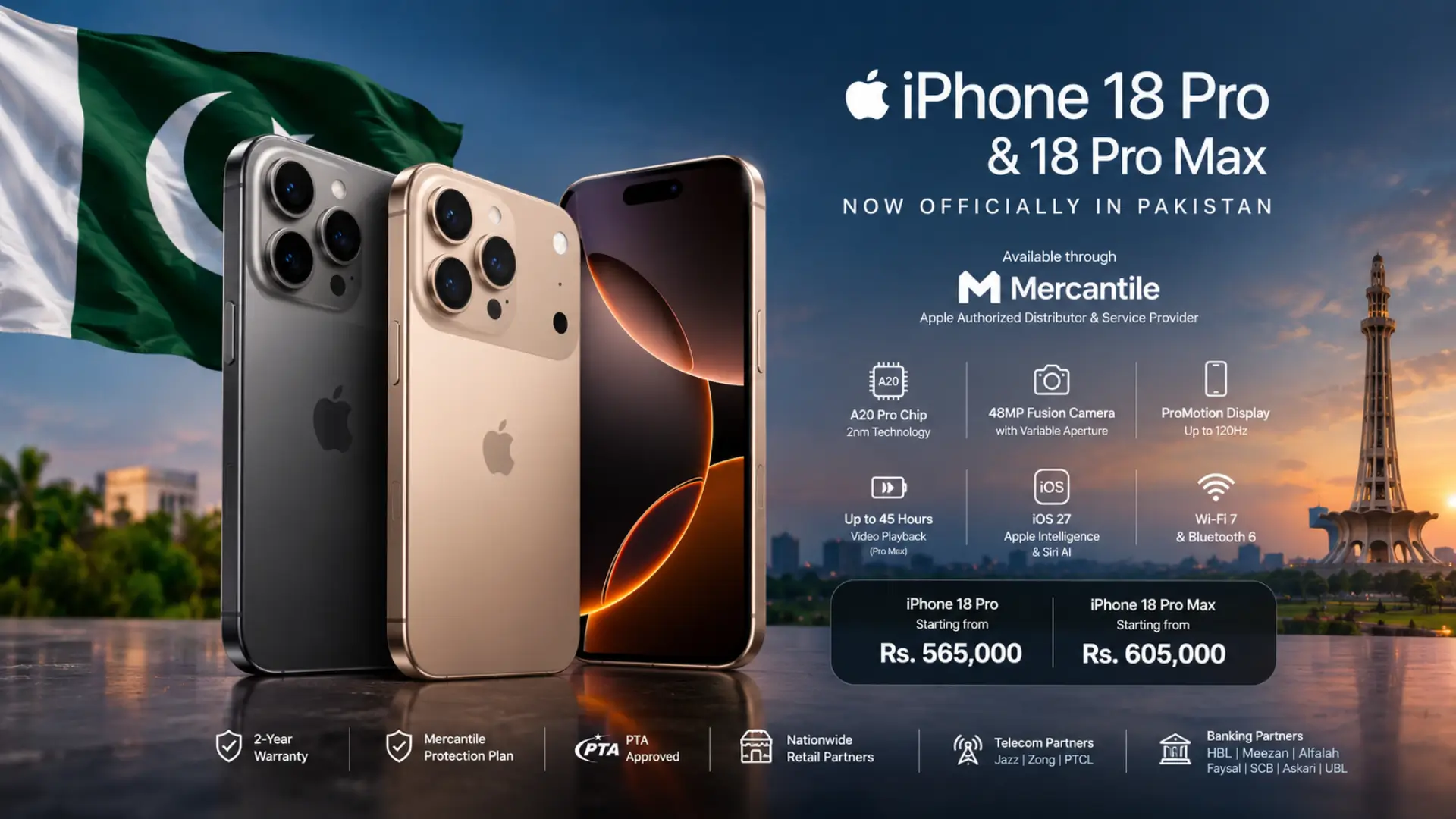 iPhone 18 Pro and Pro Max Official Pakistan Prices, Features and Availability